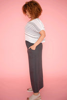 Donna Donna Tuscan Grey Stripe Top Donna Donna Tuscan Linen Top Splash Swimwear Tops