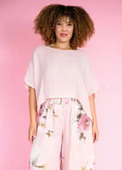 Donna Donna Tuscan Linen Top Donna Donna Tuscan Linen Top Splash Swimwear Tops Cipra Pink / O/S 2861PNK