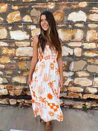 Elcee the Label Fantasy Island Traveller Maxi Dress Splash Swimwear Dresses Orange / XS 1000020907