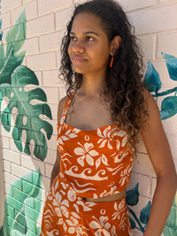 Elcee the Label Tops Hawaii Jada Crop - Orange