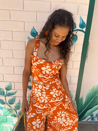 Elcee the Label Tops Hawaii Jada Crop - Orange