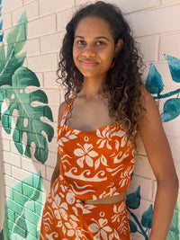 Elcee the Label Tops Hawaii Jada Crop - Orange