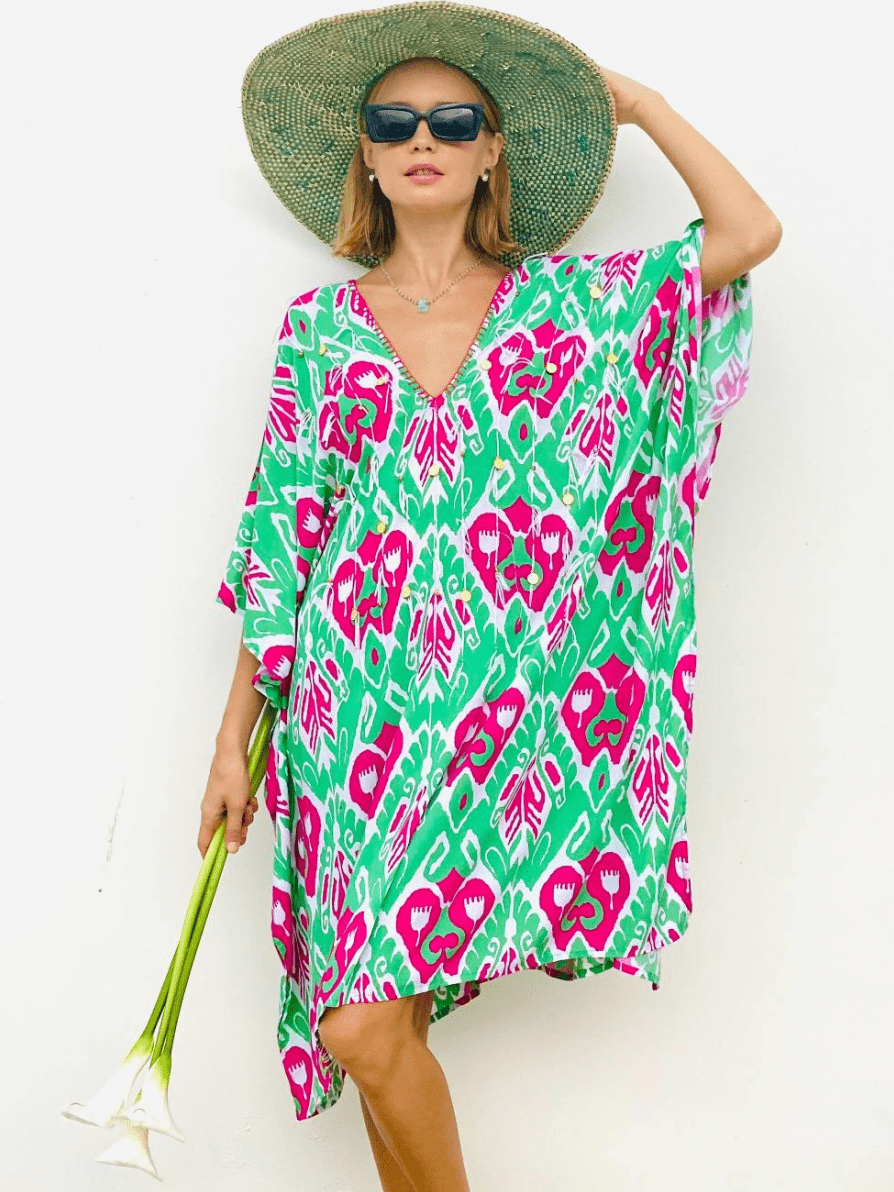 Feather and Find Valentina Kaftan - Manifest Peace Splash Swimwear Clothing O/S 1000015702