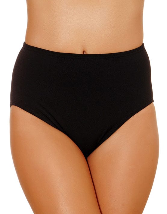 Femme De La Mer Wide Side Brief Bikini Pant - Black Splash Swimwear Bikini Bottoms