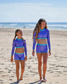 Fernleigh Avenue Bella Open Back Girls Swim Shorts Set Bella Open Back Girls Swim Shorts Set Splash Swimwear Kids Swimwear