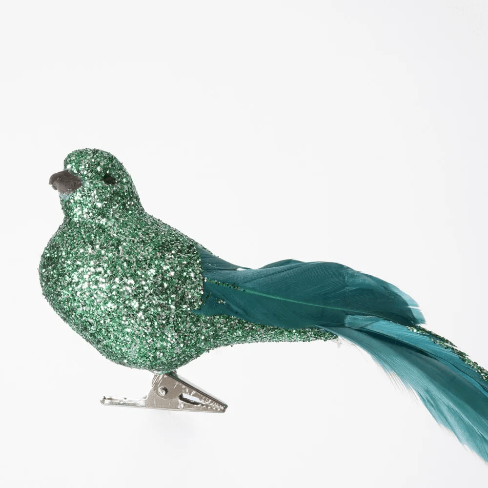 Florabelle Living Attaz Clip on Bird Single - Green X250474 Attaz Clip on Bird Single - Green Splash Swimwear Chirstmas Decorations