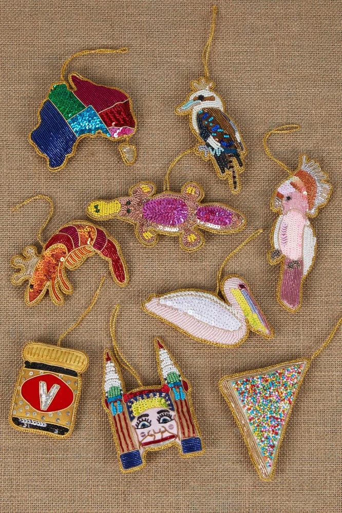 Florabelle Living Galah Sequin Hanging Decoration X211154 Splash Swimwear Chirstmas Decorations 9339483148413