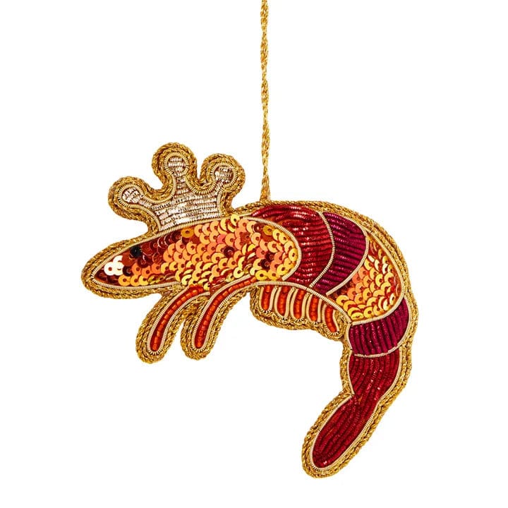 Florabelle Living King Prawn Sequin Tree Decoration X2185 Florabelle Living King Prawn Sequin Tree Decoration Splash Swimwear Chirstmas Decorations