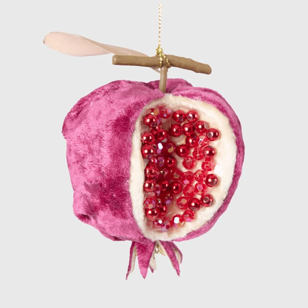 Florabelle Living Luxe Beaded Pomegranate Tree Decoration Plum X250584 Luxe Beaded Pomegranate Tree Decoration Plum Splash Swimwear Chirstmas Decorations