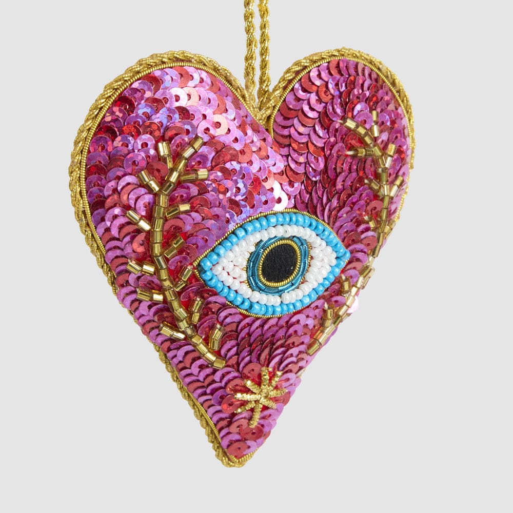 Florabelle Living Marrek Eye Heart Sequin Heart Decoration X261022 Marrek Eye Heart Sequin Heart Decoration Splash Swimwear Christmas Decoration 9339483305366