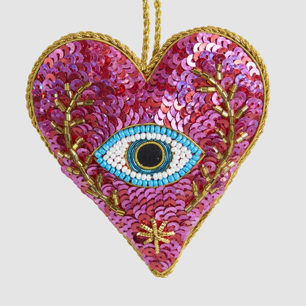 Florabelle Living Marrek Eye Heart Sequin Heart Decoration X261022 Marrek Eye Heart Sequin Heart Decoration Splash Swimwear Christmas Decoration 9339483305366