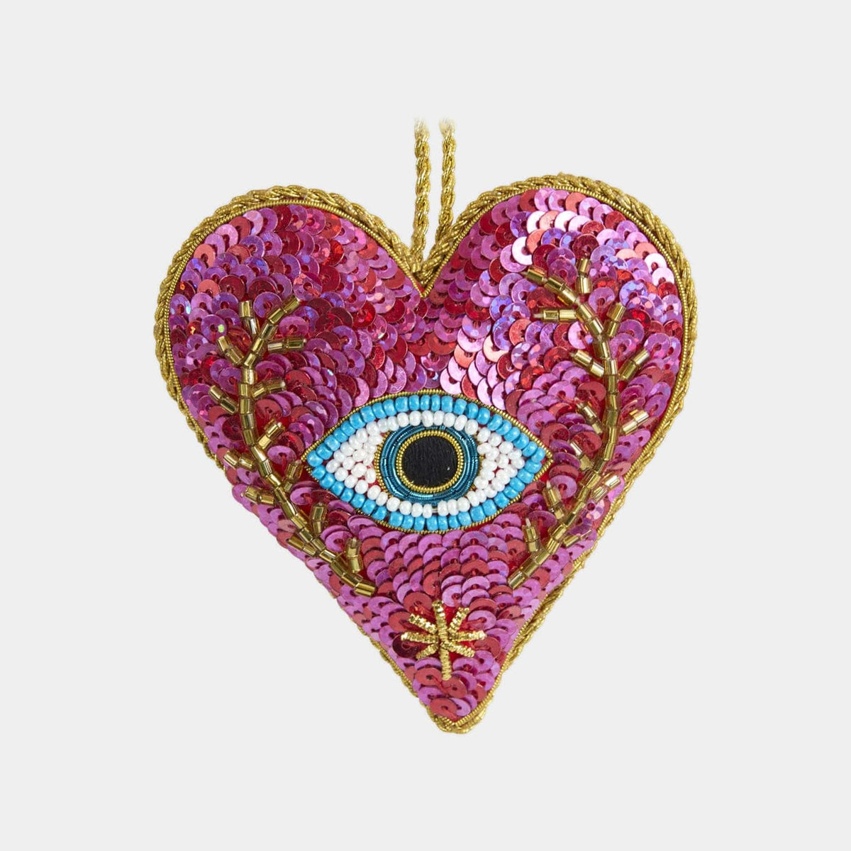 Florabelle Living Marrek Eye Heart Sequin Heart Decoration X261022 Marrek Eye Heart Sequin Heart Decoration Splash Swimwear Christmas Decoration 9339483305366