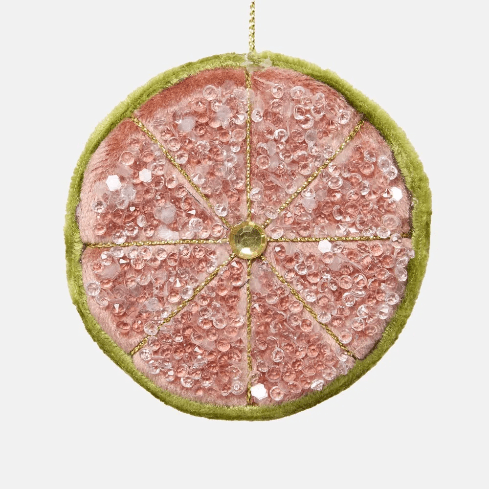Florabelle Living Palermo Beaded Lemon Slice - Pink & Olive X250588 Palermo Beaded Lemon Slice - Pink & Olive Splash Swimwear Chirstmas Decorations
