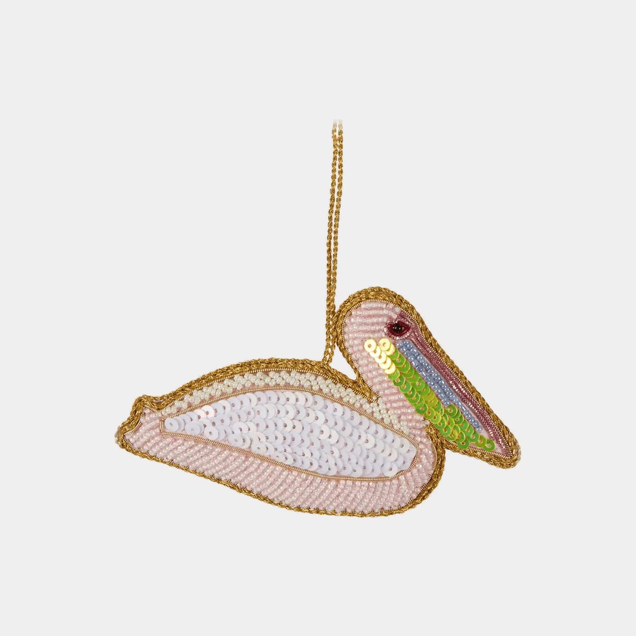 Florabelle Living Pelican Sequin Hanging Decoration X211150 Pelican Sequin Hanging Decoration Splash Swimwear Chirstmas Decorations 9339483148376