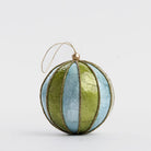 Florabelle Living Stripe Handpainted Capiz Bauble Blue & Green X260862 Stripe Handpainted Capiz Bauble Blue & Green Splash Swimwear Christmas Decoration 9339483304369