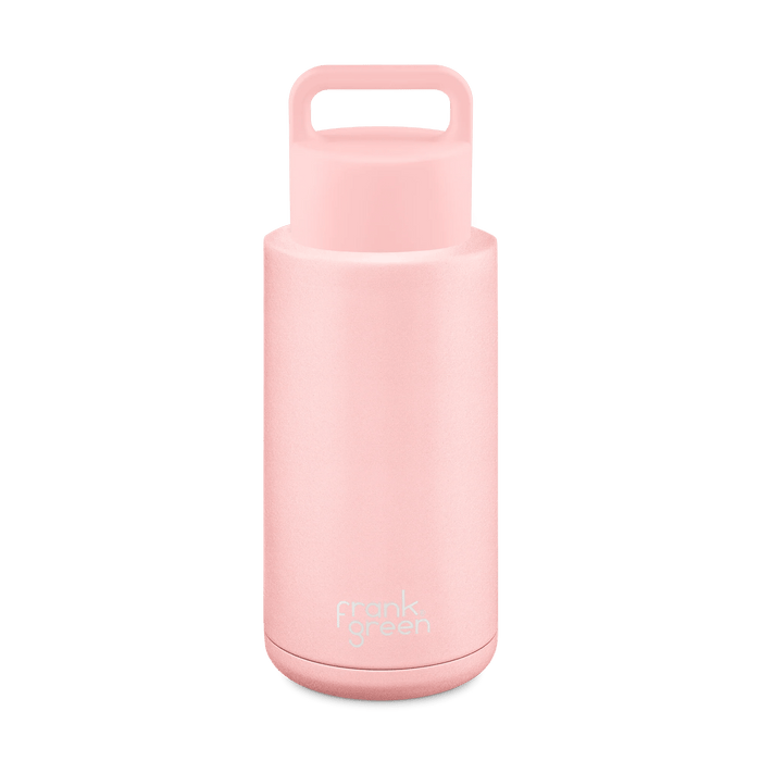 Frank Green Ceramic Reusable Bottle (Grip Finish) with Grip Lid - 34oz / 1L B85S09CO2-02 Splash Swimwear Blushed 9357298016406