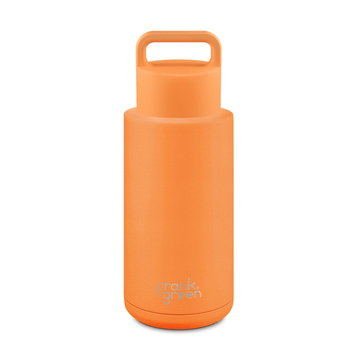 Frank Green Ceramic Reusable Bottle (Grip Finish) with Grip Lid - 34oz / 1L B85S09C20-20 Splash Swimwear Neon Orange 9357298016390