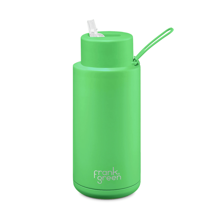 Frank Green B05S09C19-10-19-30 Neon Green Neon Ceramic Reusable Bottle - 34oz / 1L