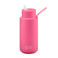 Frank Green B05S09C21-21-21-30 Neon Pink Neon Ceramic Reusable Bottle - 34oz / 1L