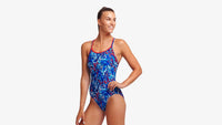 Funkita Diamond Back One Piece - Mr Squiggle Funkita Girls Diamond Back One Piece - Deep Impact Splash Swimwear One Pieces