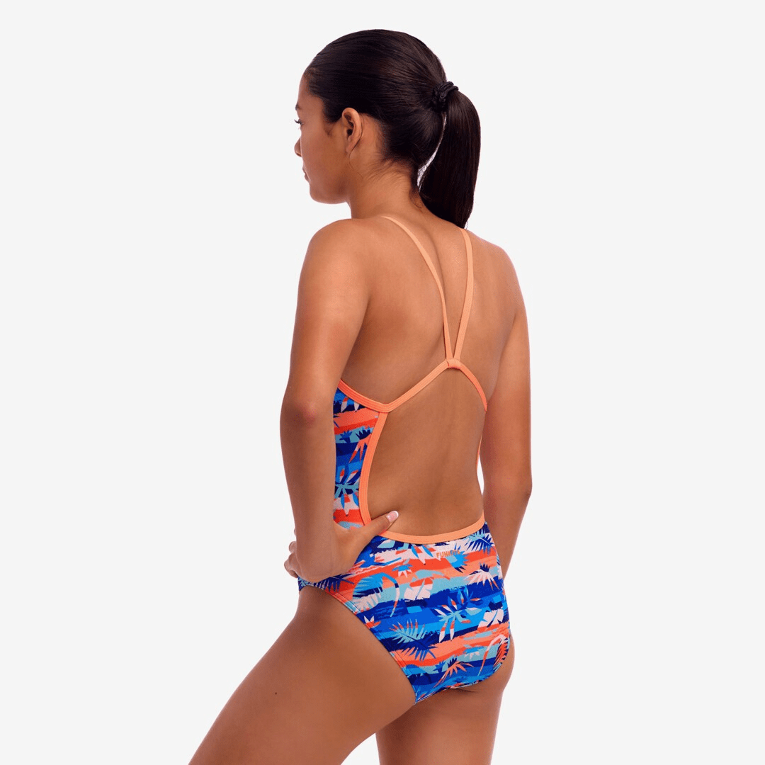 Funkita Funkita Girl's Single Strap One Piece - Forever Fossil Funkita Girl's Single Strap One Piece - Forever Fossil Splash Swimwear One Pieces