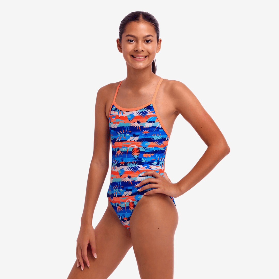 Funkita Funkita Girl's Single Strap One Piece - Forever Fossil Funkita Girl's Single Strap One Piece - Forever Fossil Splash Swimwear One Pieces