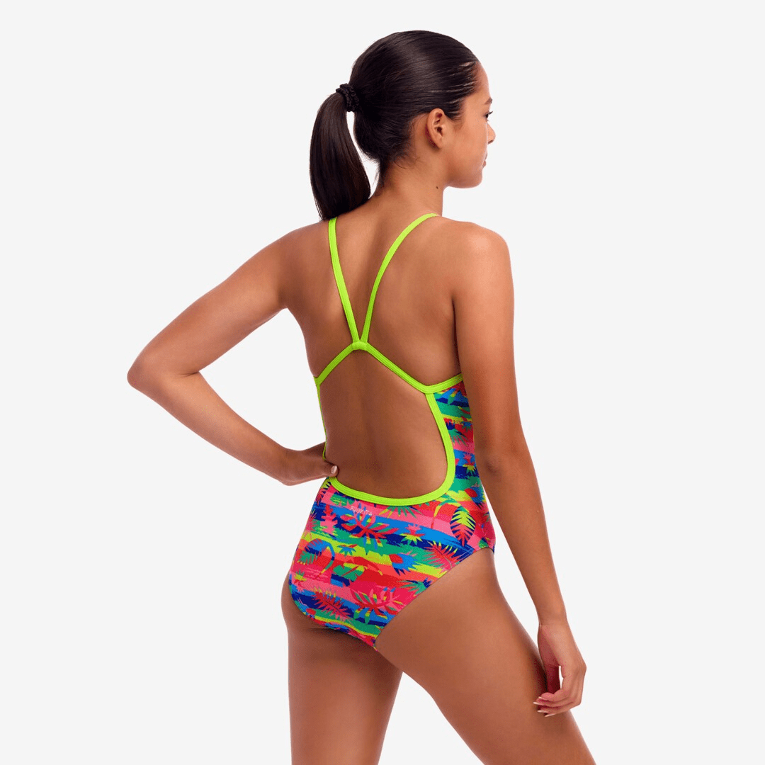 Funkita Funkita Girl's Single Strap One Piece - Free Foliage Funkita Girl's Single Strap One Piece - Free Foliage Splash Swimwear One Pieces