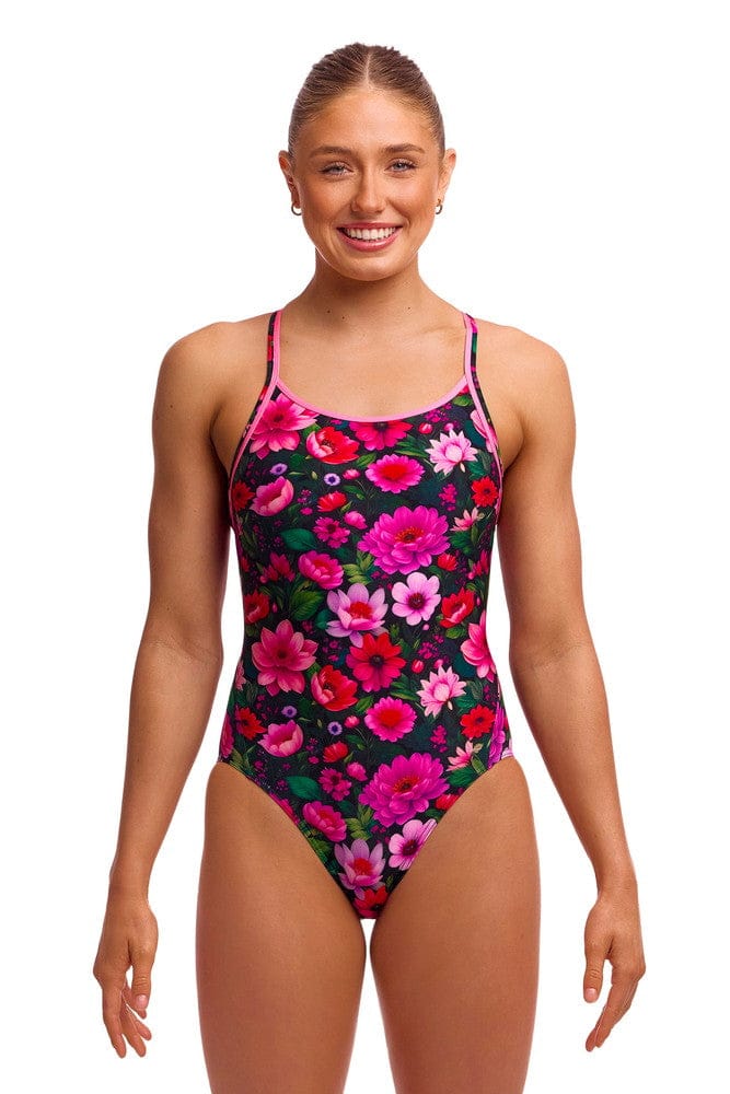 Funkita Funkita Ladies Diamond Back One Piece - Garden Glow Funkita Ladies Diamond Back One Piece - Garden Glow Splash Swimwear One Piece