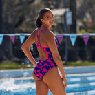 Funkita Funkita Ladies Diamond Secure One Piece - Pinky Palms Funkita Ladies Diamond Secure One Piece - Pinky Palms Splash Swimwear One Pieces