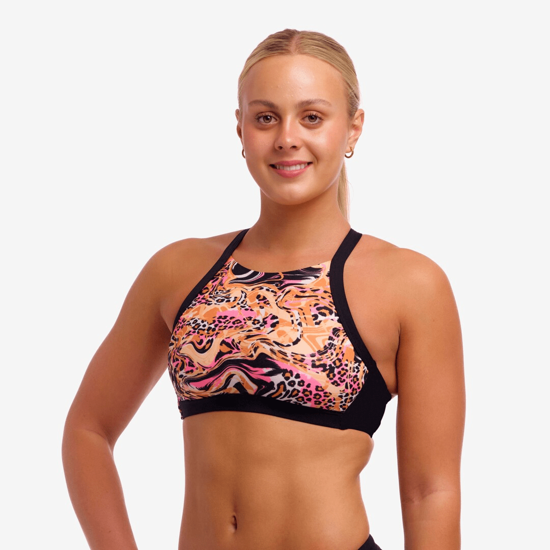 Funkita Funkita Ladies Hi Light Swim Top - Tipsy Tiger Funkita Ladies Hi Light Swim Top - Tipsy Tiger Splash Swimwear One Pieces