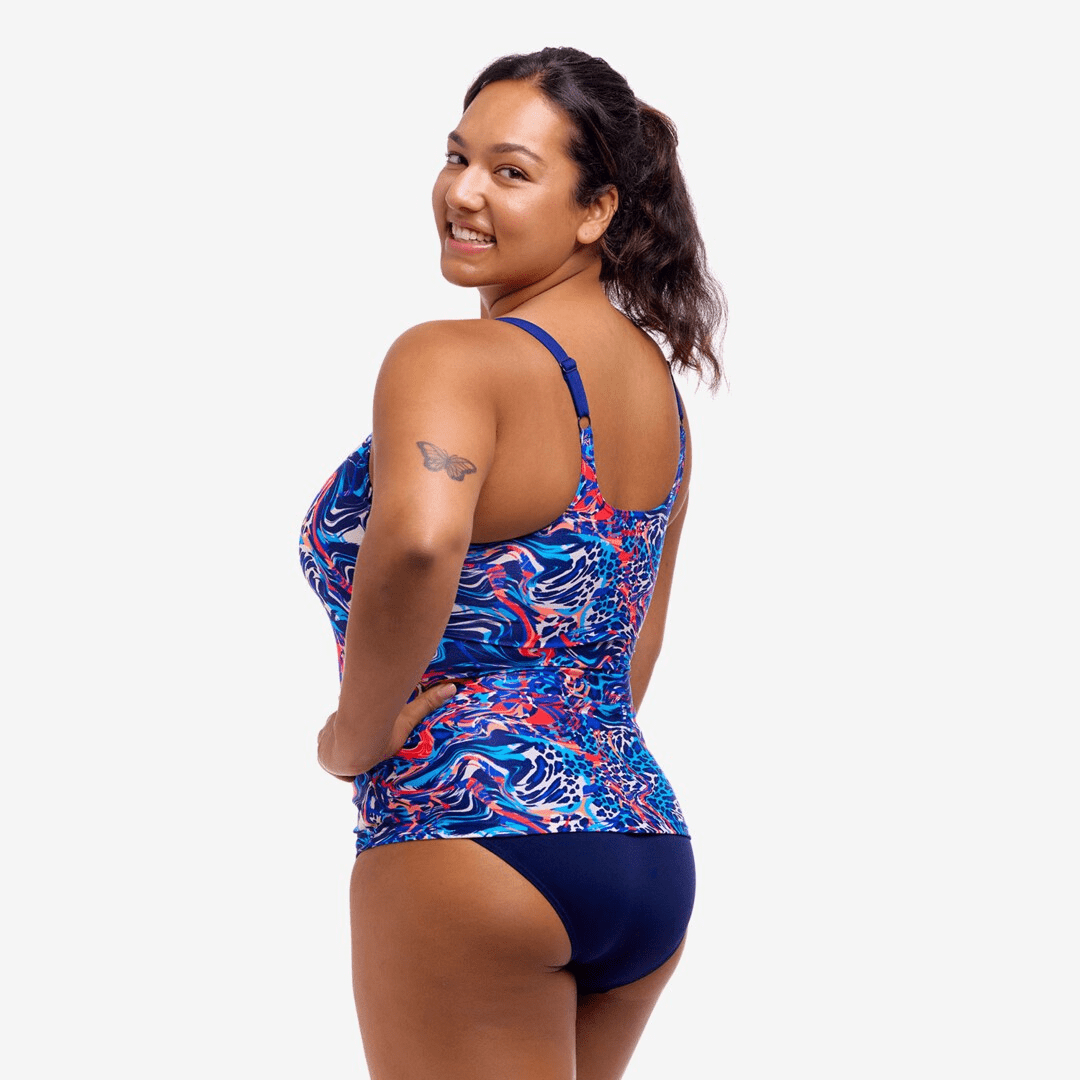 Funkita Funkita Ladies Scoop Neck Tankini Top-  Mad Cat Funkita Ladies Scoop Neck Tankini Top-  Mad Cat Splash Swimwear One Pieces