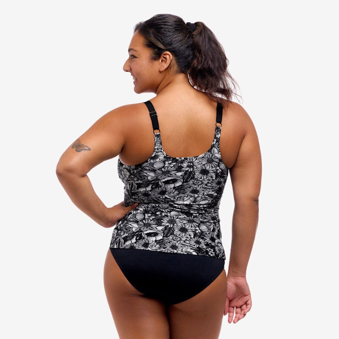 Funkita Funkita Ladies Scoop Neck Tankini Top - Nights Rose Funkita Ladies Scoop Neck Tankini Top - Nights Rose Splash Swimwear Tankini Tops