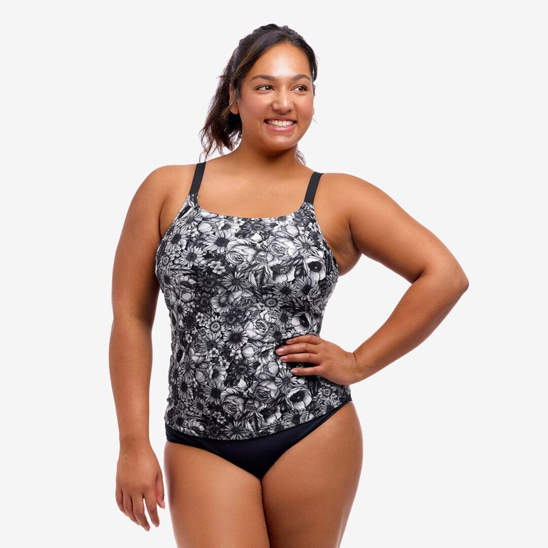 Funkita Funkita Ladies Scoop Neck Tankini Top - Nights Rose Funkita Ladies Scoop Neck Tankini Top - Nights Rose Splash Swimwear Tankini Tops
