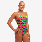 Funkita Funkita Ladies Single Strap One Piece - Free Foliage Funkita Ladies Single Strap One Piece - Free Foliage Splash Swimwear One Pieces