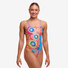 Funkita Funkita Ladies Single Strap One Piece - Kulin Colour Funkita Ladies Single Strap One Piece - Kulin Colour Splash Swimwear One Piece