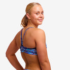 Funkita Funkita Ladies Sports Top - Blue Bits Funkita Ladies Sports Top - Blue Bits Splash Swimwear Bikini Tops