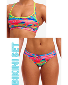 Funkita Funkita Ladies Sports Top & Sports Brief Bikini Set - Free Foliage FKS026L72240+FKS027L72240-10 Funkita Ladies Sports Top & Sports Brief Bikini Set - Free Foliage Splash Swimwear Bikini Set 10