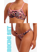 Funkita Funkita Ladies Swim Crop Top & Hipster Brief Bikini Set - Tipsy Tiger Funkita Ladies Swim Crop Top & Hipster Brief Bikini Set - Tipsy Tiger Splash Swimwear Bikini Set