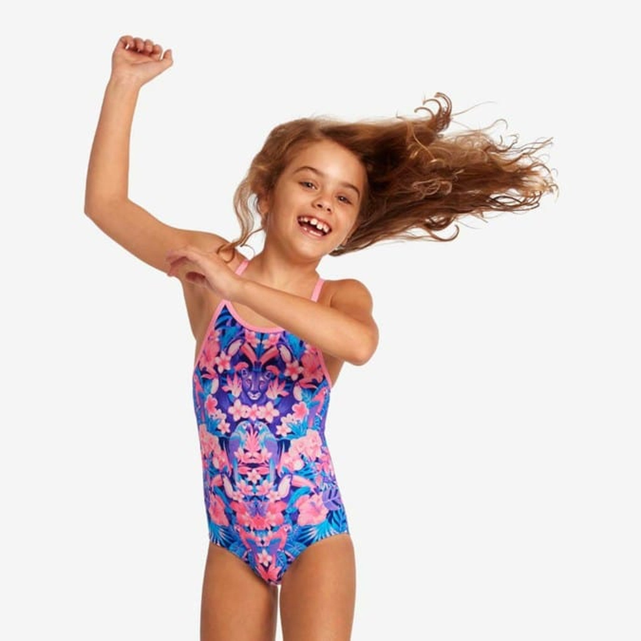 Funkita Girls Funkita Toddler Girl's Printed One Piece - Jingle Jungle Funkita Toddler Girl's Printed One Piece - Jingle Jungle Splash Swimwear Kids Swimwear