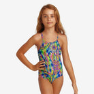 Funkita Girls Funkita Toddler Girl's Printed One Piece - Spin The Bottle Funkita Toddler Girl's Printed One Piece - Spin The Bottle Splash Swimwear Kids Swimwear
