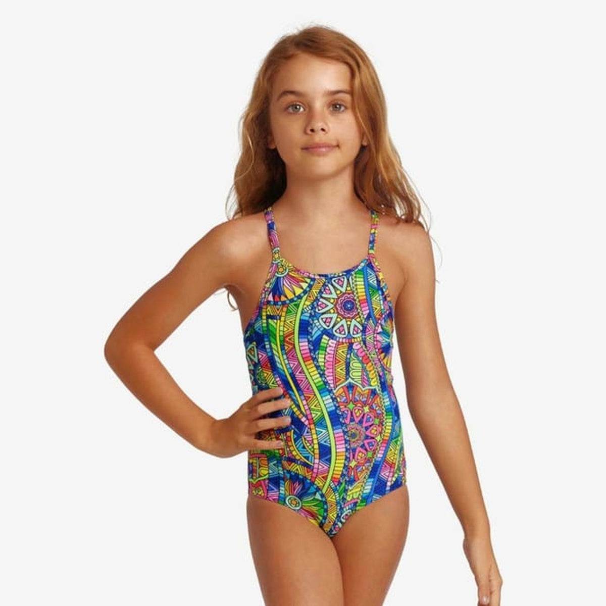 Funkita Girls Funkita Toddler Girl's Printed One Piece - Spin The Bottle Funkita Toddler Girl's Printed One Piece - Spin The Bottle Splash Swimwear Kids Swimwear