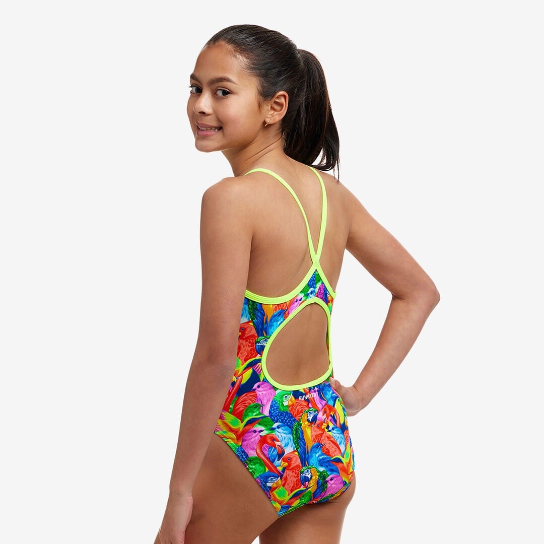 Funkita Girls One Pieces Girls Diamond Back One Piece - Bright Birds Funkita Girls Diamond Back One Piece - Bright Birds