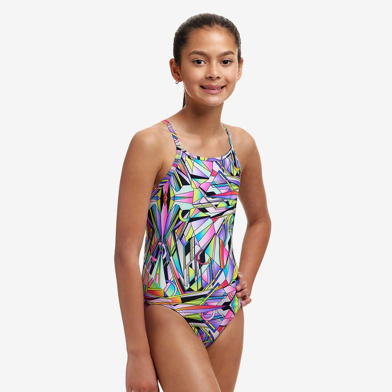 Funkita Girls One Pieces Girls Diamond Back One Piece - Scissor Kick Funkita Girls Diamond Back One Piece - Scissor Kick