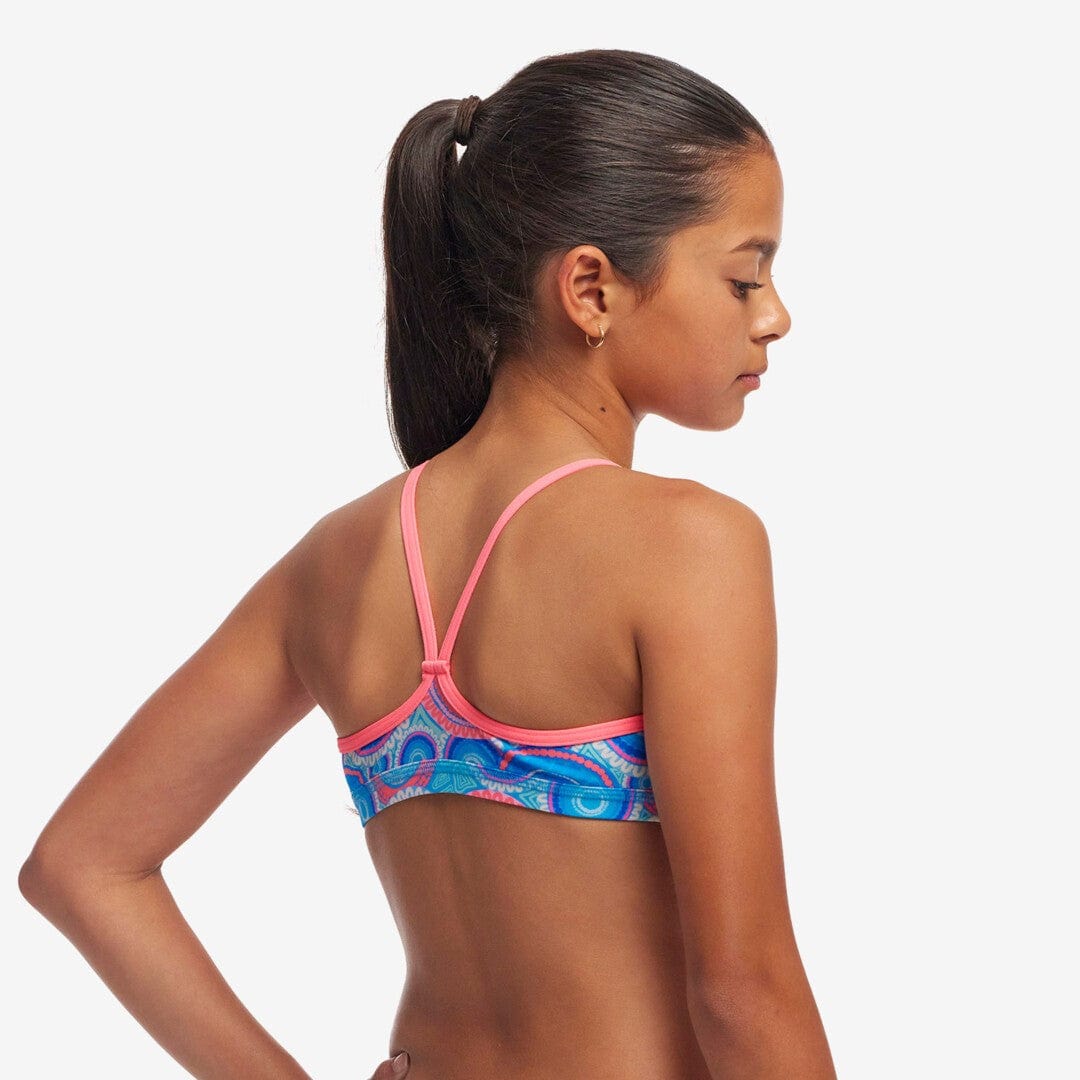 Funkita Girls Girls Racerback Two Piece - Bundjalung Blue Funkita Girls Racerback Two Piece - Bundjalung Blue Splash Swimwear Bikini Set