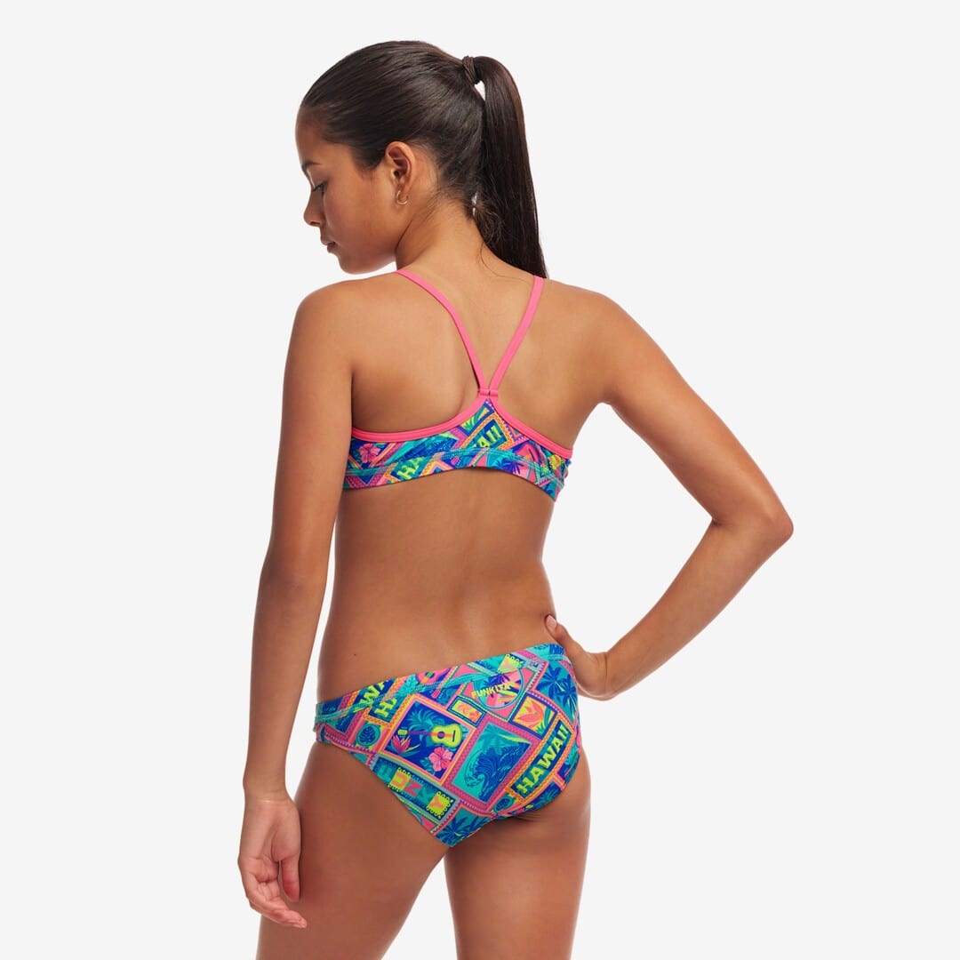 Funkita Girls Girls Racerback Two Piece - Coco Canel Funkita Girls Racerback Two Piece - Bundjalung Blue Splash Swimwear Bikini Set