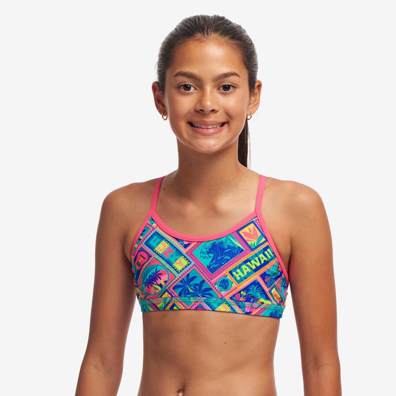 Funkita Girls Girls Racerback Two Piece - Coco Canel Funkita Girls Racerback Two Piece - Bundjalung Blue Splash Swimwear Bikini Set