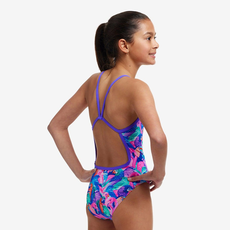 Funkita Girls One Pieces Girls Single Strap One Piece - Birds Gone Wild Funkita Girls Single Strap One Piece - Birds Gone Wild