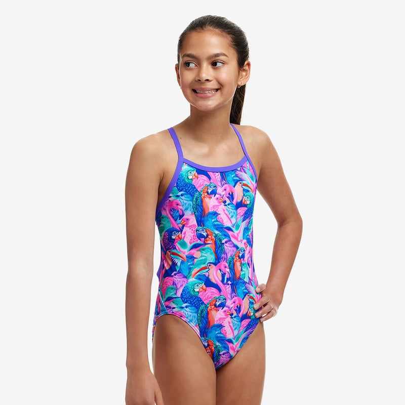 Funkita Girls One Pieces Girls Single Strap One Piece - Birds Gone Wild Funkita Girls Single Strap One Piece - Birds Gone Wild