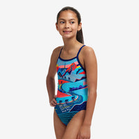 Funkita Girls One Pieces Girls Single Strap One Piece - Vive La Funky Funkita Girls Single Strap One Piece - Vive La Funky