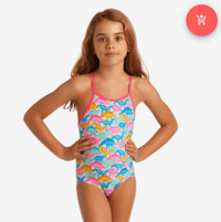 Funkita Girls Toddler Girls Printed One Piece - Minisaurus Splash Swimwear kids